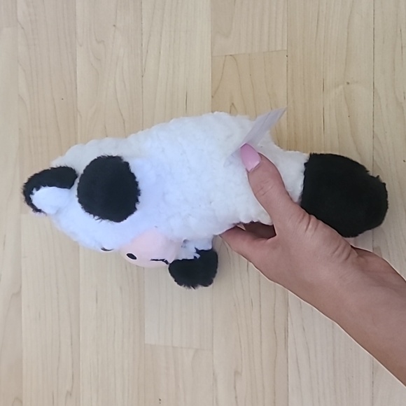 Cute Black/White Cow Stuffed Animals Soft Cuddly Cow Plush 9 1/2" Toy for Kids - Picture 4 of 5